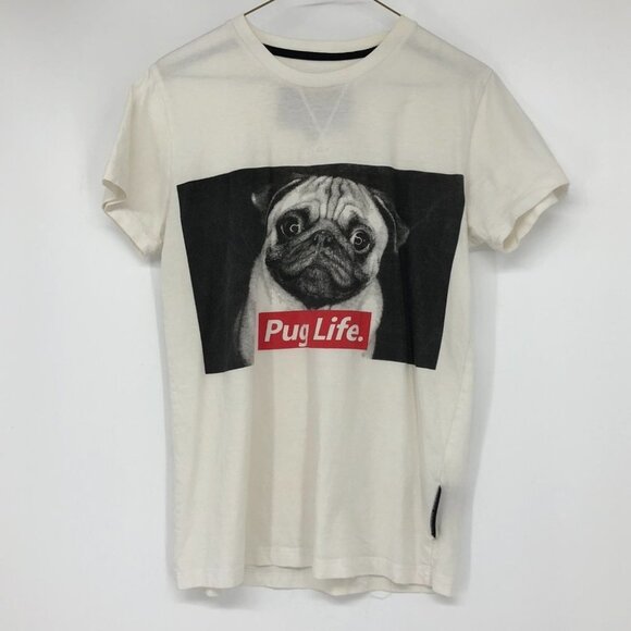 Criminal Damage Pug life white graphic t-shirt  unisex small - Picture 3 of 16